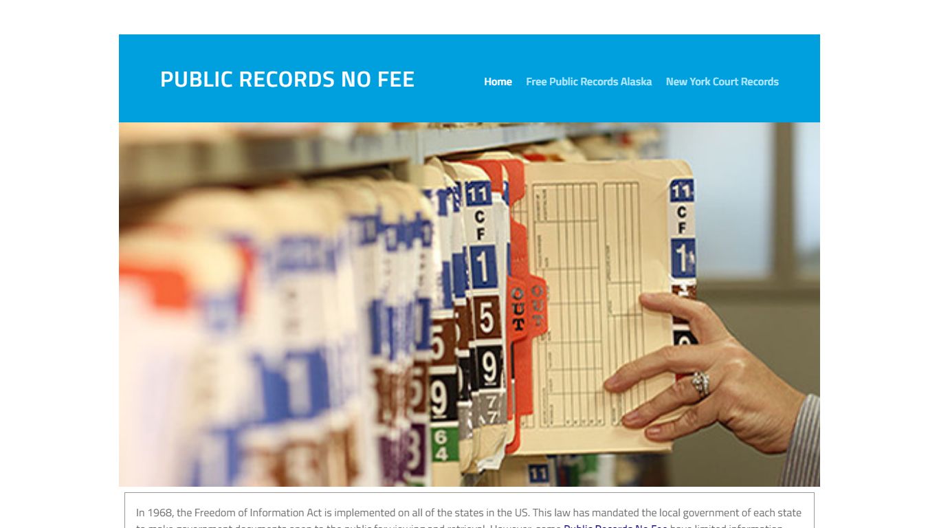 Public Records No Fee